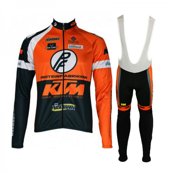 2015 ktm latr Fahrradbekleidung Radtrikot Satz Langarm und Lange Trägerhose Radtrikot Kaufen