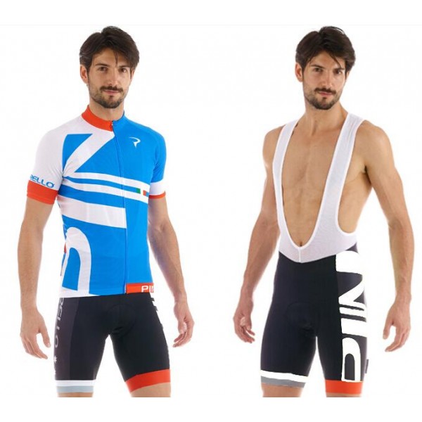 2015 Pinarello Blau Fahrradbekleidung Satz Fahrradtrikot Kurzarm Trikot und Kurz Trägerhose Radtrikot Kaufen