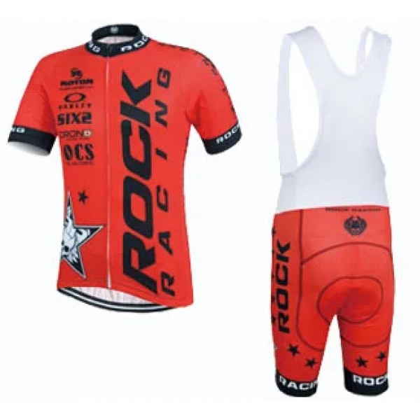 2015 Rock Racing Rot Fahrradbekleidung Satz Fahrradtrikot Kurzarm Trikot und Kurz Trägerhose Radtrikot Kaufen