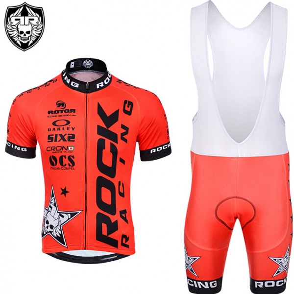2015 Rock Racing rot Fahrradbekleidung Satz Fahrradtrikot Kurzarm Trikot und Kurz Trägerhose Radtrikot Kaufen