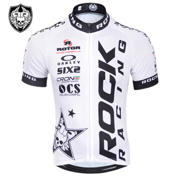 2015 Rock Racing Radtrikot Kurzarm Weiß Radtrikot Kaufen