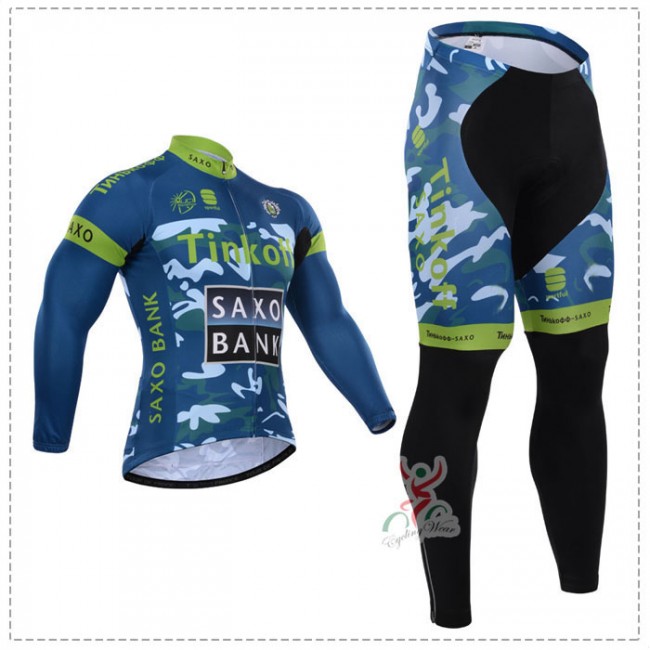2015 Tinkoff Saxo Bank Camouflage Blau Fahrradbekleidung Radtrikot Satz Langarm und Lange Fahrradhose Grün Radtrikot Kaufen 2015 Tinkoff Saxo Bank Camouflage Blau Fahrradbekleidung Radtrikot Satz Langarm und Lange Fahrradhose Grün Radtrikot Kaufen