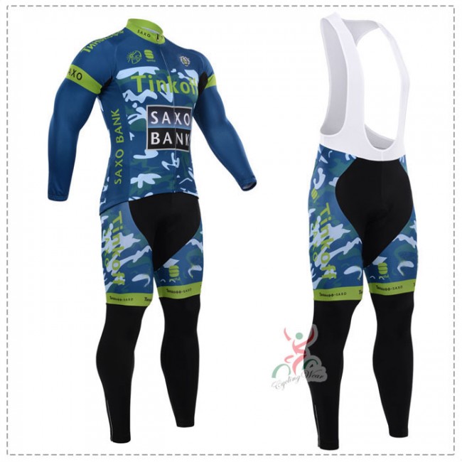 2015 Tinkoff Saxo Bank Camouflage Blau Fahrradbekleidung Radtrikot Satz Langarm und Lange Trägerhose Grün Radtrikot Kaufen 2015 Tinkoff Saxo Bank Camouflage Blau Fahrradbekleidung Radtrikot Satz Langarm und Lange Trägerhose Grün Radtrikot Kaufen