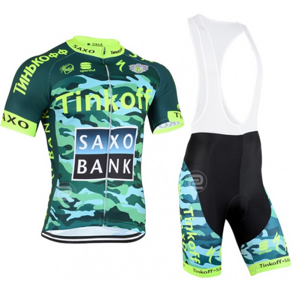 2015 Tinkoff Saxo Bank Camouflage Fahrradbekleidung Satz Fahrradtrikot Kurzarm Trikot und Kurz Trägerhose Radtrikot Kaufen