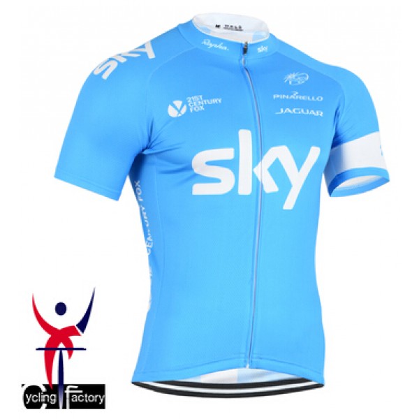 2015 Sky Radtrikot Kurzarm Blau Radtrikot Kaufen