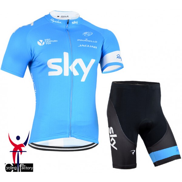 2015 Sky Maillot Cyclisme Courte Blau und Kurz Radhose Radtrikot Kaufen