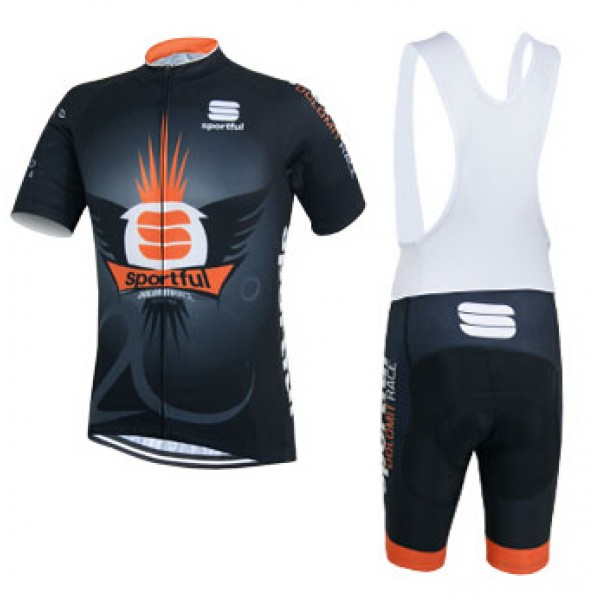 2015 Sportful orange Schwarz Fahrradbekleidung Satz Fahrradtrikot Kurzarm Trikot und Kurz Trägerhose Radtrikot Kaufen