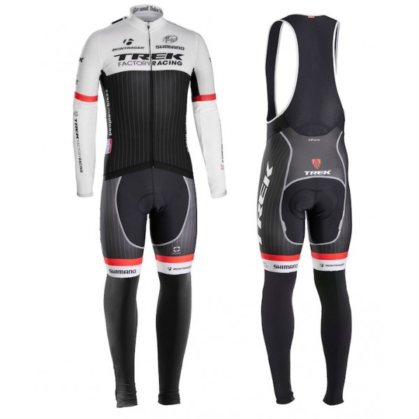 2015 Trek Factory Racing Langarm Radtrikot und Lange Trägerhosen Set Radtrikot Kaufen