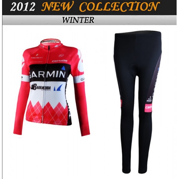 2012 Damen Garmin Cycling Fahrradbekleidung Radtrikot Satz Langarm und Lange Fahrradhose Radtrikot Kaufen