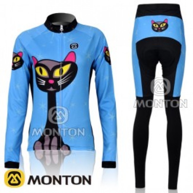 2011 Monton Blue Cat Damen Fahrradbekleidung Radtrikot Satz Langarm und Lange Fahrradhose Radtrikot Kaufen 2011 Monton Blue Cat Damen Fahrradbekleidung Radtrikot Satz Langarm und Lange Fahrradhose Radtrikot Kaufen