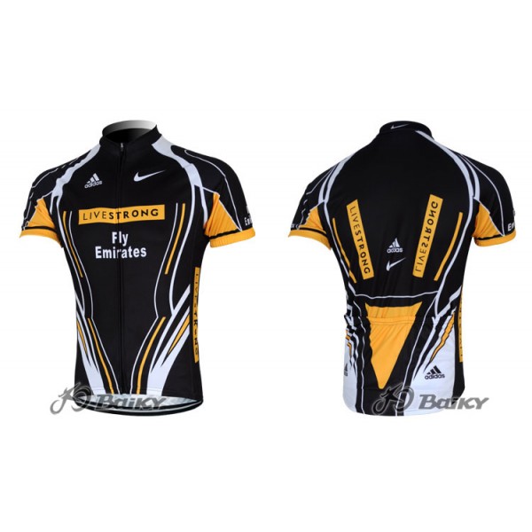 2012 Livestrong Fly Emirates Radtrikot KurzarmSchwarz Gelb Radtrikot Kaufen