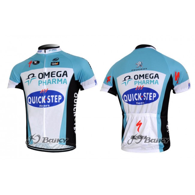 2012 Omega Pharma-Quick Step Radtrikot Kurzarm Weiß Blau Radtrikot Kaufen 2012 Omega Pharma-Quick Step Radtrikot Kurzarm Weiß Blau Radtrikot Kaufen