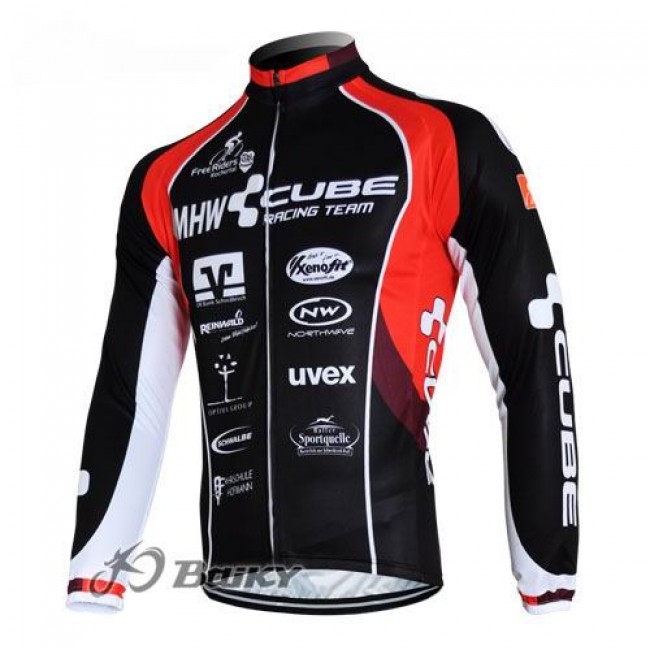 MHW Cube Racing Team Fahrradtrikot Langarm Rot Schwarz Radtrikot Kaufen MHW Cube Racing Team Fahrradtrikot Langarm Rot Schwarz Radtrikot Kaufen