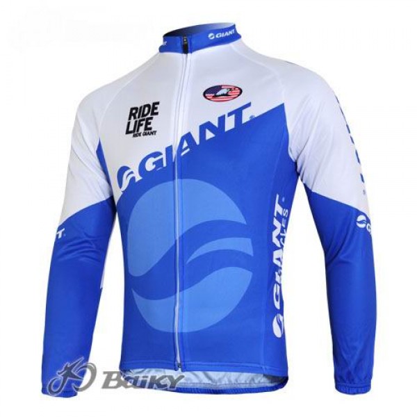 Giant Ride Life Fahrradtrikot Langarm Blau Weiß Radtrikot Kaufen