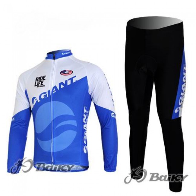 Giant Ride Life Radbekleidung Satz Fahrradtrikot Langarm und Lang Radhose Blau Weiß Radtrikot Kaufen Giant Ride Life Radbekleidung Satz Fahrradtrikot Langarm und Lang Radhose Blau Weiß Radtrikot Kaufen