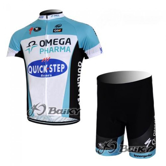 2012 Omega Pharma-Quick Step Radbekleidung Radtrikot Kurzarm und Fahrradhosen Kurz Weiß Blau Radtrikot Kaufen 2012 Omega Pharma-Quick Step Radbekleidung Radtrikot Kurzarm und Fahrradhosen Kurz Weiß Blau Radtrikot Kaufen