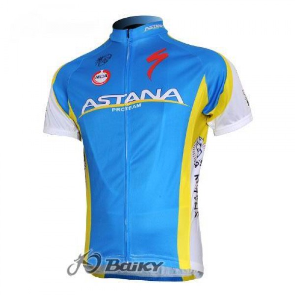 Astana Pro Team Radtrikot Kurzarm Blau Radtrikot Kaufen