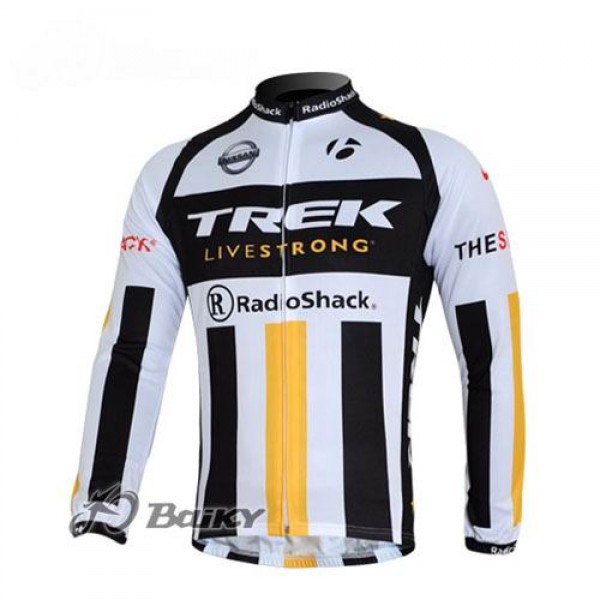 RadioShack Trek Nissan Livestrong Fahrradtrikot Langarm Weiß Schwarz Gelb Radtrikot Kaufen