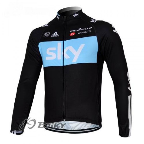 Sky Pinarello Pro Team Fahrradtrikot Langarm Schwarz Blau Radtrikot Kaufen