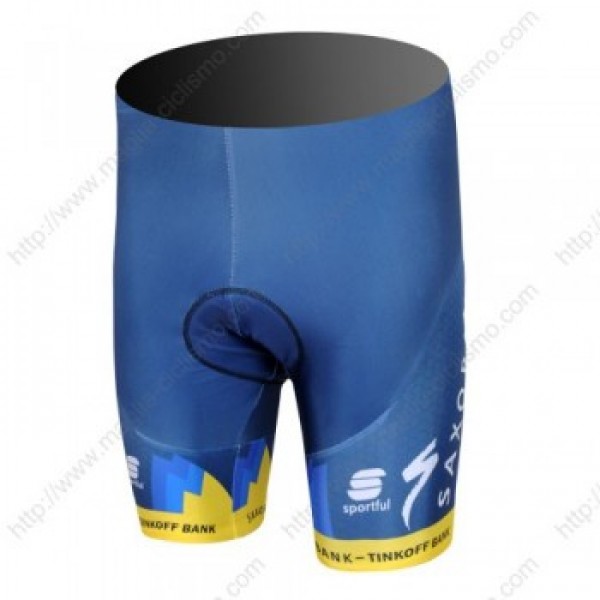 2013 Saxo Bank Tinkoff Pro Team Kurz Radhose Blau Gelb Radtrikot Kaufen