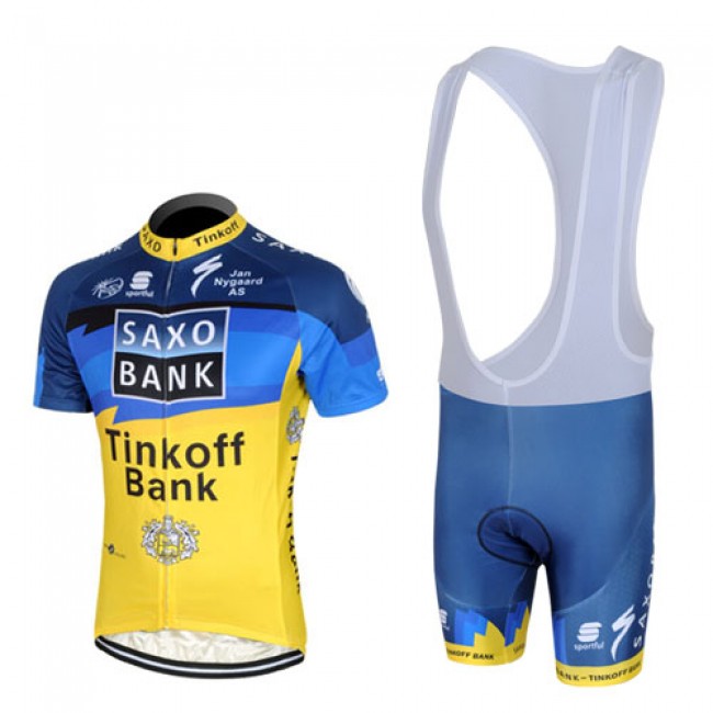 2013 Saxo Bank Tinkoff Pro Team Fahrradbekleidung Satz Fahrradtrikot Kurzarm Trikot und Kurz Trägerhose Blau Gelb Radtrikot Kaufen 2013 Saxo Bank Tinkoff Pro Team Fahrradbekleidung Satz Fahrradtrikot Kurzarm Trikot und Kurz Trägerhose Blau Gelb Radtrikot Kaufen