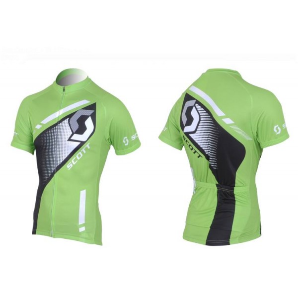 2013 Scott Racing Fahrradbekleidung Satz Fahrradtrikot Kurzarm Trikot und Kurz Trägerhose Grün Schwarz Radtrikot Kaufen