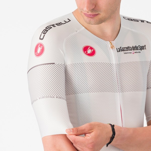 Herren Weißes Trikot Giro d'Italia 2024 Race Radtrikot Kaufen