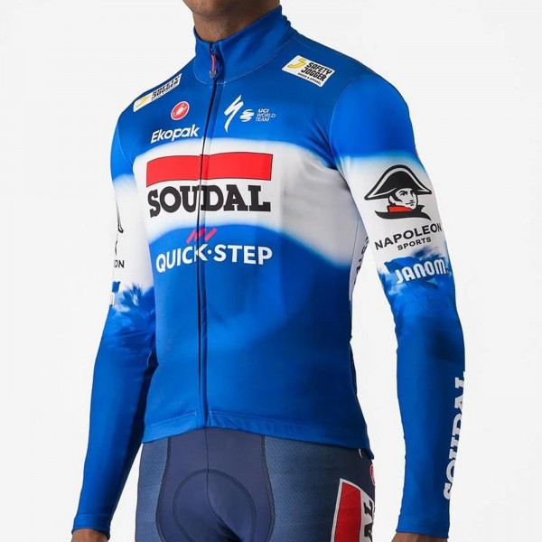 Herren Castelli Soudal Quick-Step 2024 Thermal langarm trikot Radtrikot Kaufen