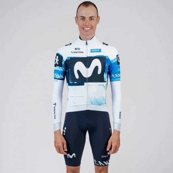 Herren Gobik Movistar 2025 Hyder langarm trikot Radtrikot Kaufen