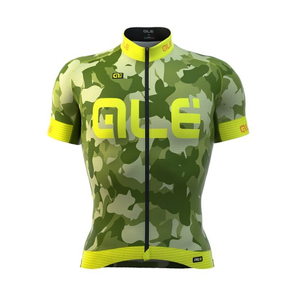 2016 ALE Graphics PRR Camo Radtrikot Kurzarm Fluo gelb Radtrikot Kaufen