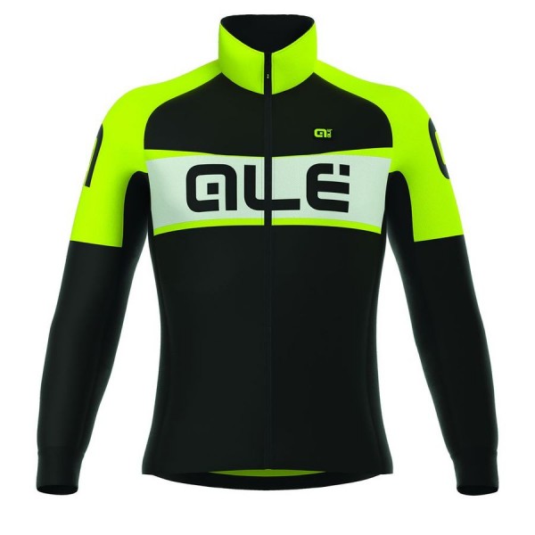2016 ALE EXCEL WEDDELL Radtrikot Langarm-Schwarz GELB FLUO Radtrikot Kaufen
