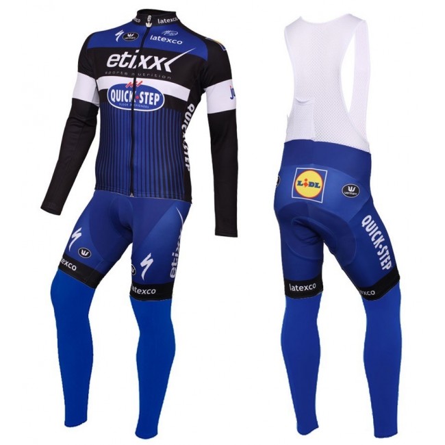 2016 Etixx-Quick Step Blau Fahrradbekleidung Satz Radtrikot Langarm+Lang Trägerhose Radtrikot Kaufen 2016 Etixx-Quick Step Blau Fahrradbekleidung Satz Radtrikot Langarm+Lang Trägerhose Radtrikot Kaufen