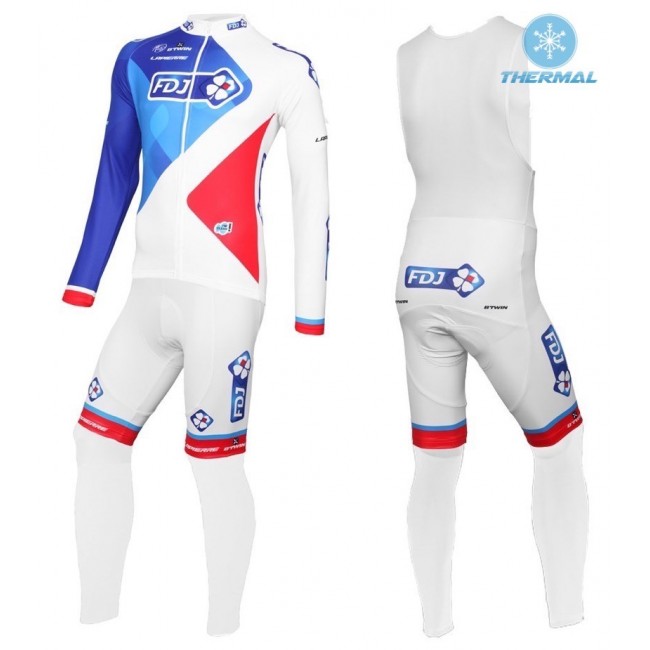 2016 Team FDJ Weiß thermisch Fahrradbekleidung Satz Radtrikot Langarm+Lang Trägerhose Radtrikot Kaufen 2016 Team FDJ Weiß thermisch Fahrradbekleidung Satz Radtrikot Langarm+Lang Trägerhose Radtrikot Kaufen