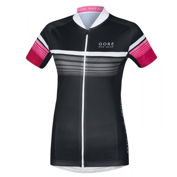 2016 GORE Radtrikot Kurzarm Damen Element Speedy schwarz rose Fuchsie Radtrikot Kaufen