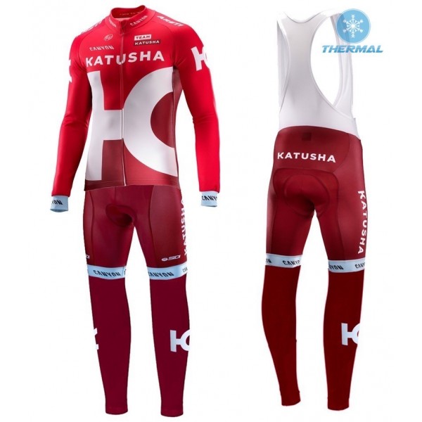 2016 Team Katusha thermisch Fahrradbekleidung Satz Radtrikot Langarm+Lang Trägerhose Radtrikot Kaufen
