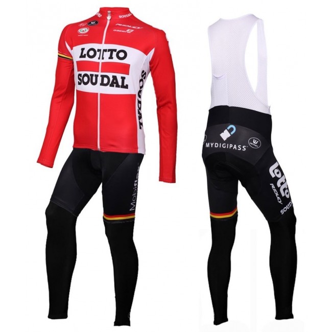 2016 Lotto Soudal Rot Fahrradbekleidung Satz Radtrikot Langarm+Lang Trägerhose Radtrikot Kaufen 2016 Lotto Soudal Rot Fahrradbekleidung Satz Radtrikot Langarm+Lang Trägerhose Radtrikot Kaufen