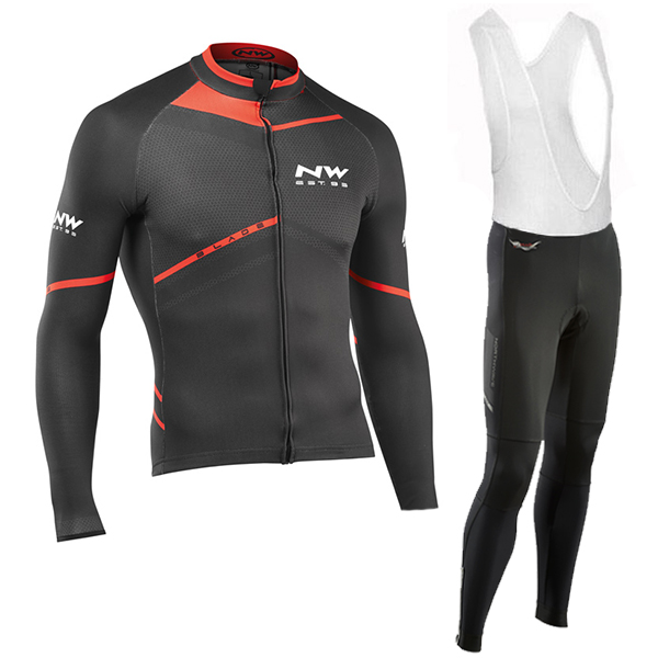 2016 Northwave Grün Rot Fahrradbekleidung Langarm Radtrikot und Trägerhosen Set Radtrikot Kaufen