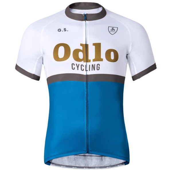 2016 Odlo Ride Weiß blau Fahrradbekleidung Kurzarm Radtrikot Radtrikot Kaufen