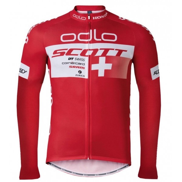 2016 Scott ODLO Team Rot Radtrikot Langarm Radtrikot Kaufen