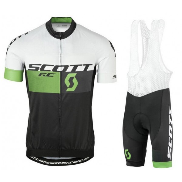 2016 Scott RC Grün Fahrradbekleidung Satz Fahrradtrikot Kurzarm Trikot und Kurz Trägerhose Radtrikot Kaufen