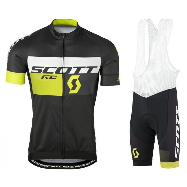 2016 Scott RC schwarz gelb Fahrradbekleidung Satz Fahrradtrikot Kurzarm Trikot und Kurz Trägerhose Radtrikot Kaufen