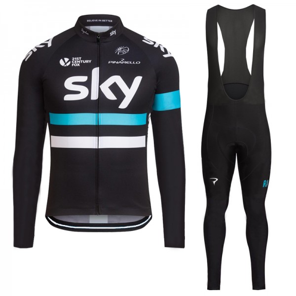 2016 Sky Fahrradbekleidung Radtrikot Satz Langarm und Lange Trägerhose Radtrikot Kaufen