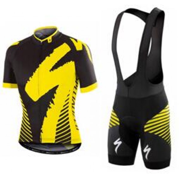 2016 Specialized Comp Racing Ss jaune Fahrradbekleidung Satz Fahrradtrikot Kurzarm Trikot und Kurz Trägerhose Radtrikot Kaufen