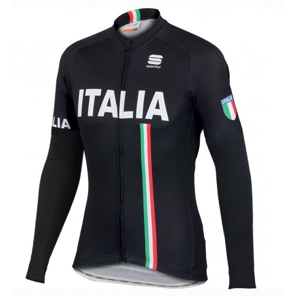 2016 Sportful Italy IT Schwarz Radtrikot Langarm Radtrikot Kaufen