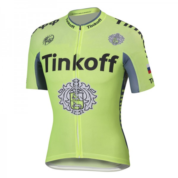 2016 Tinkoff Saxo Bank Fluo Light Green Radtrikot Kurzarm Radtrikot Kaufen