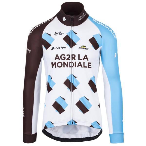 2017 AG2R La Mondiale Weiß Radtrikot Langarm Radtrikot Kaufen