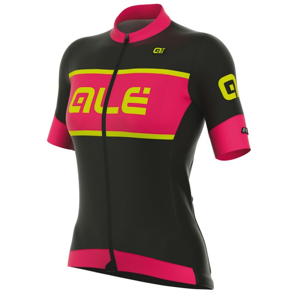 2017 Damen Ale R-EV1 Master Radtrikot Kurzarm Schwarz Pink Radtrikot Kaufen