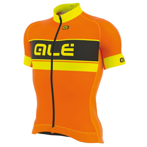 2017 Ale Graphics PRR Bermuda Radtrikot Kurzarm Orange Fluo Radtrikot Kaufen