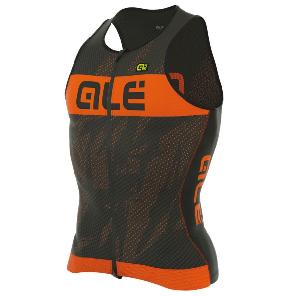 2017 Top Ale Tri Record-Orange Fluo Radtrikot Kaufen