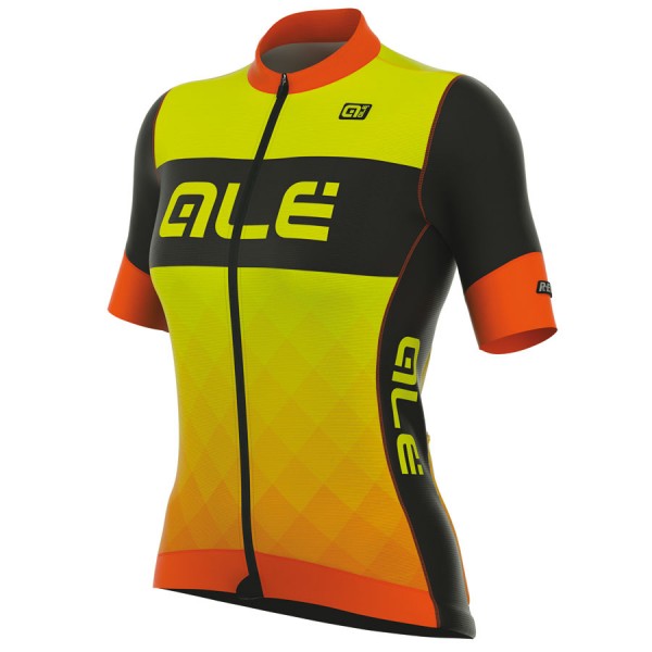 2017 Damen Ale R-EV1 Rumbles Radtrikot Kurzarm Orange Gelb Fluo Radtrikot Kaufen